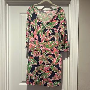Lilly Pulitzer Palmetto Dress “In the Vias Navy” Color Size Large